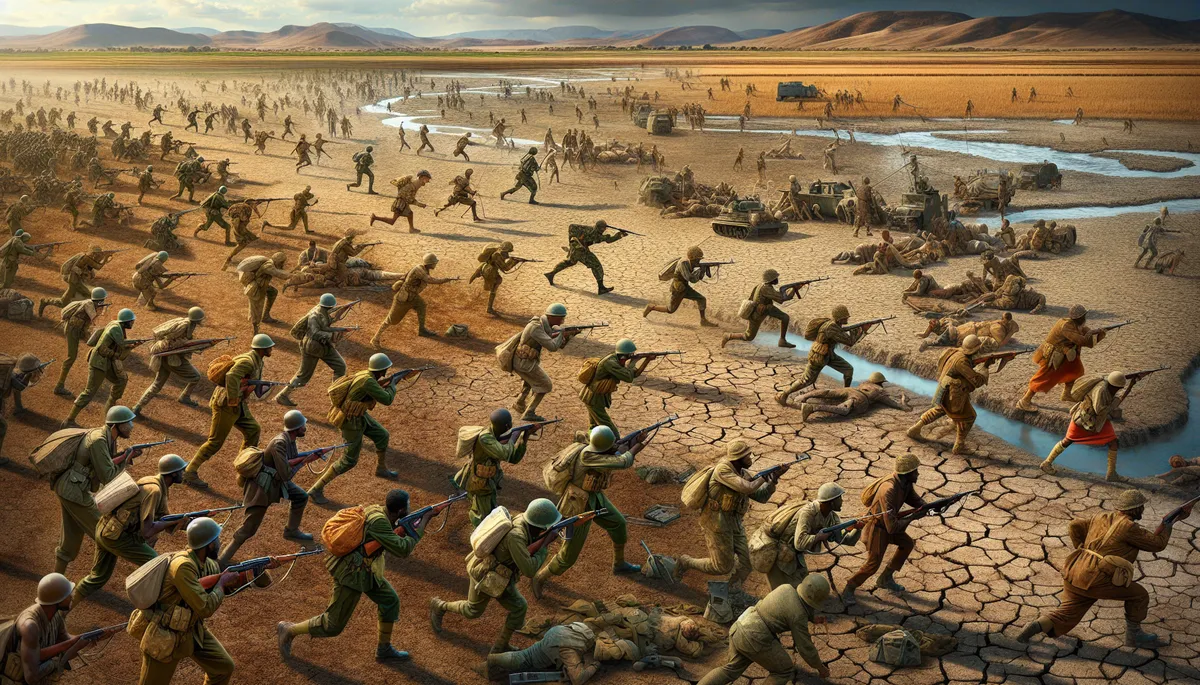 This image shows what a climate change battlefield might look like.