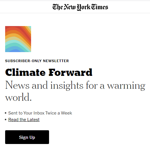 Climate Forward Newsletter from the NY Times