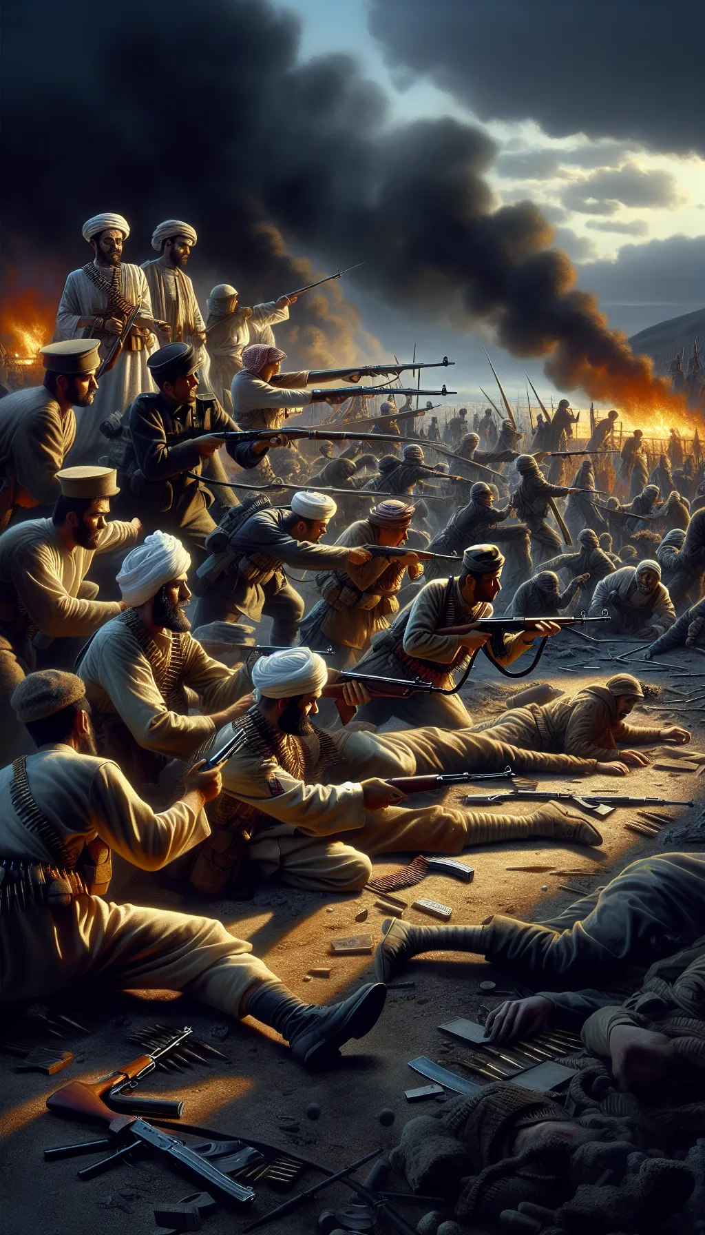 Image of climate war soldiers in a battlefield.