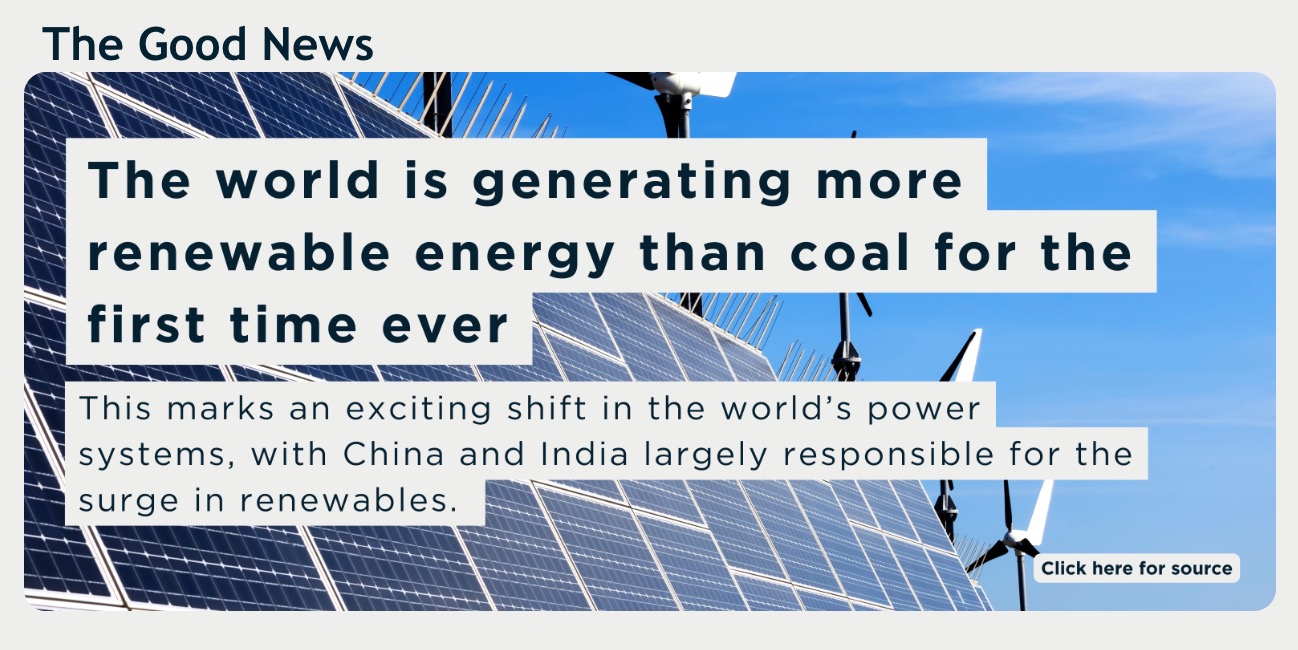 Renewables now in first place for first time ever.