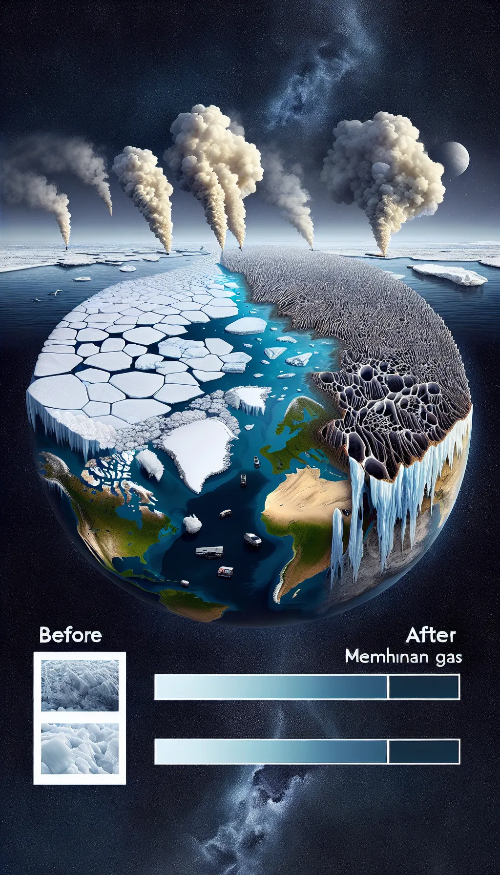 Permafrost before and after.
