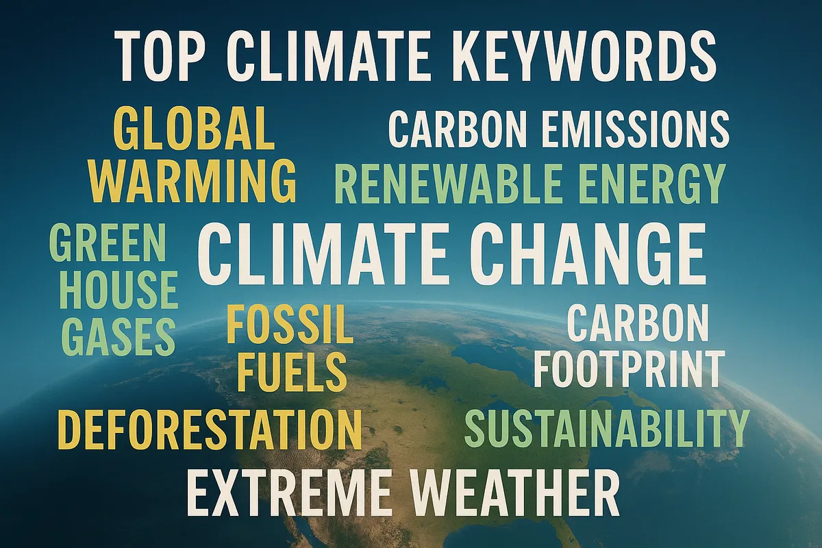 Top climate change keywords.