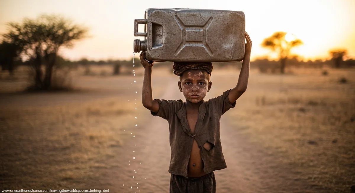 Poor child carrying water.