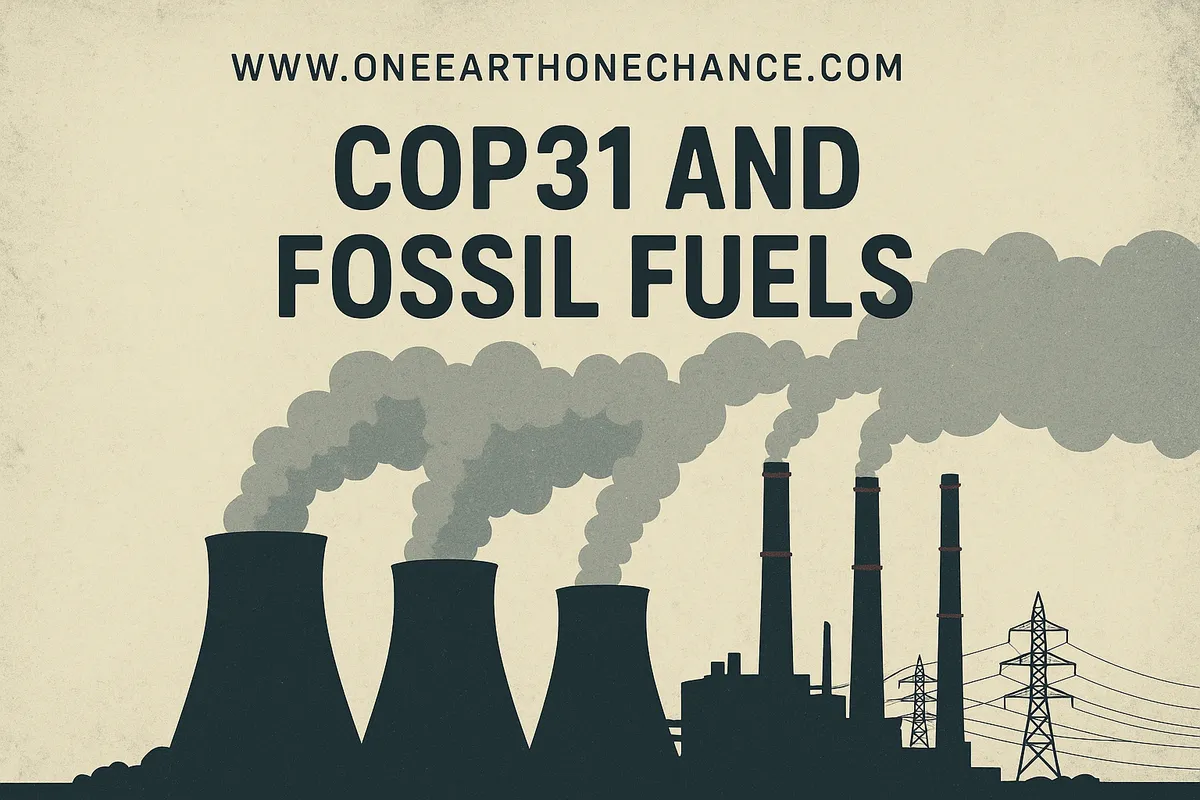 COP31 and fossil fuels. The upcoming conference in Turkey will be significant as a renewed effort to help the world migrate away from depencency on fossil fuels. 