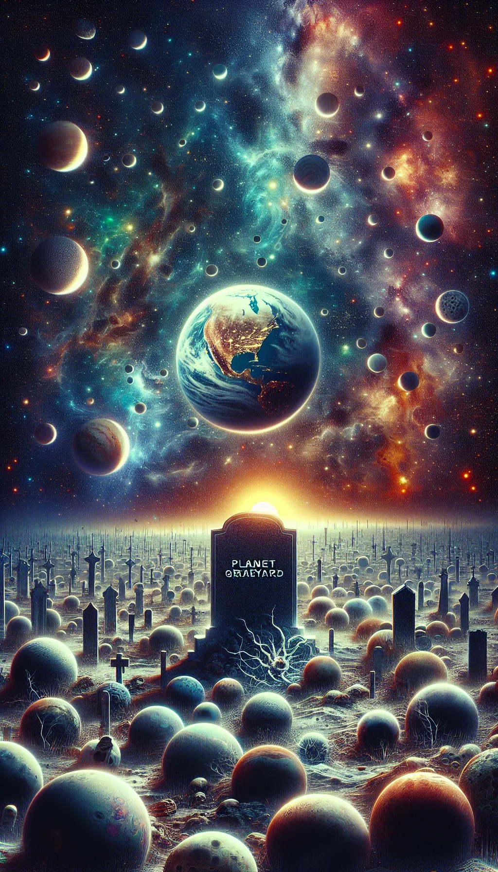Earth in planet graveyard.