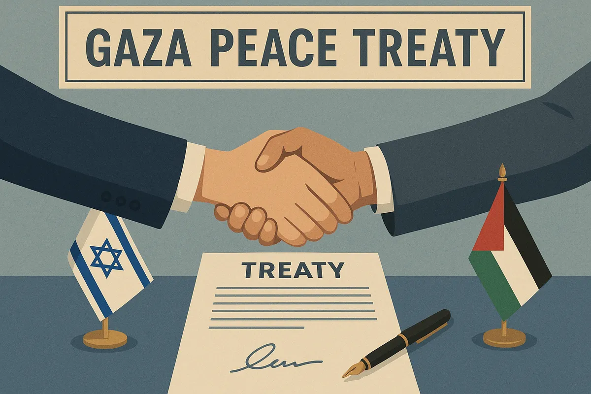 Gaza peace treaty in the Middle East.