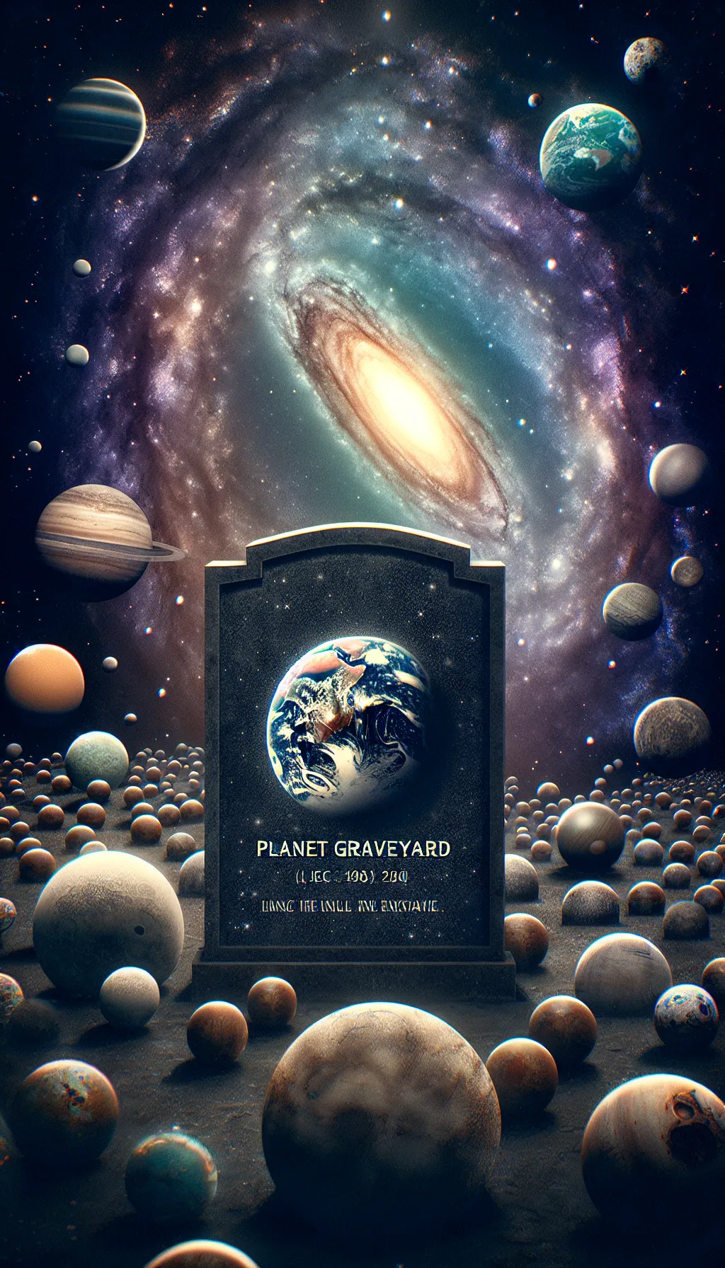 Universe as a planet graveyard.