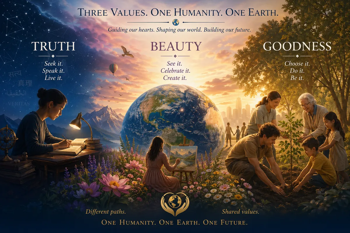 Truth Beauty and Goodness.